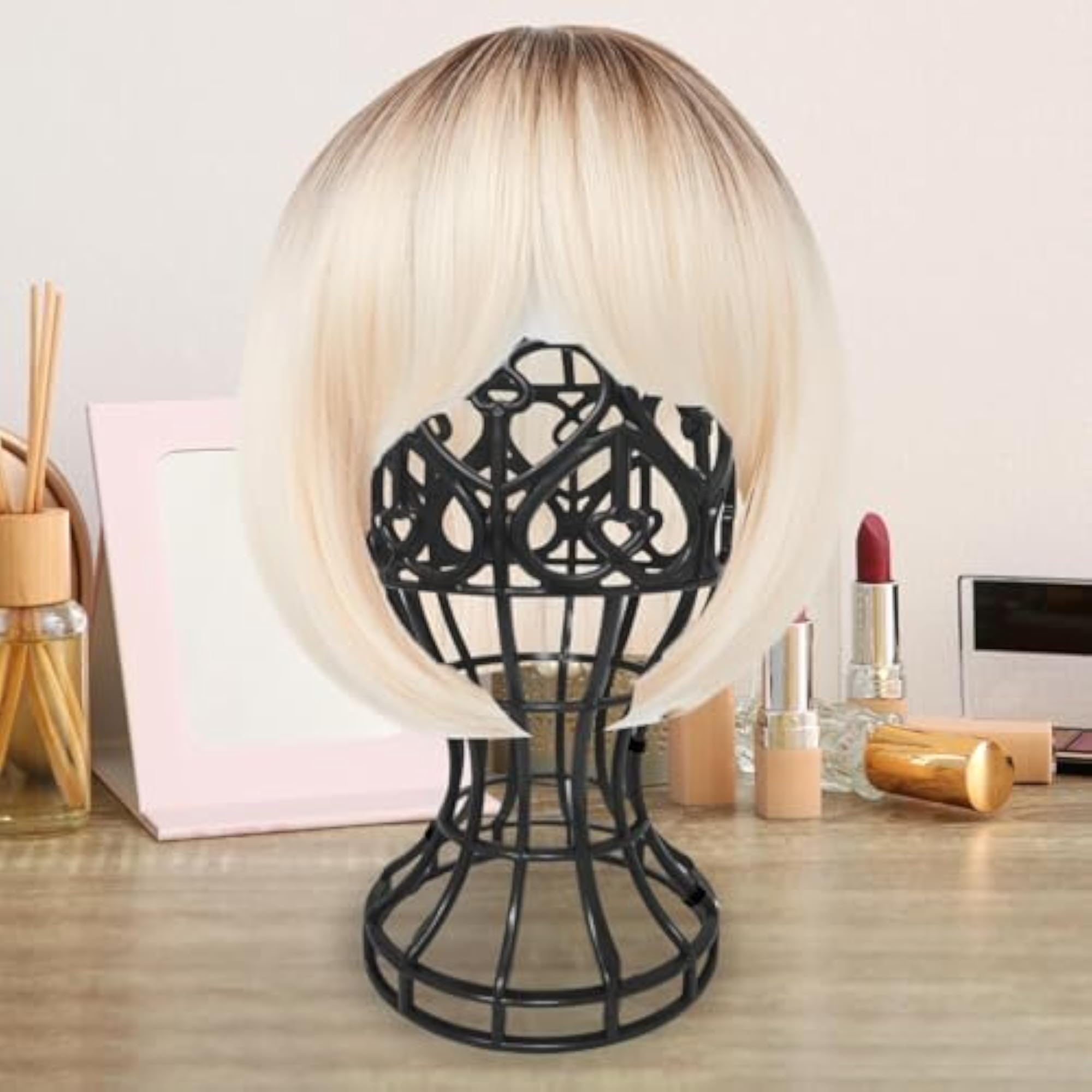 Multifunction Heart Shaped Wig Stand Holder for Beauty Salon
